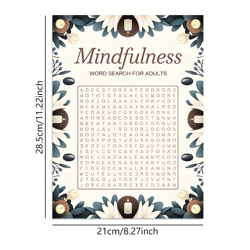 Mindfulness Relax Puzzle Notebook for Adults - Purple