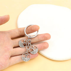 Rhinestone Mermaid Tail Keychain Metal Key Chain Bag Charm Car Ornament