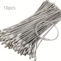 10pcs Stainless Steel Cable Keychain for Outdoor Travel