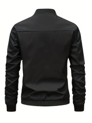Men's Zip Up Casual Jacket for Spring Fall