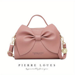 Solid Bowknot Crossbody Satchel Bag