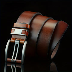 Men's Pin Buckle Leather Belt Waist Strap for Jeans Pants