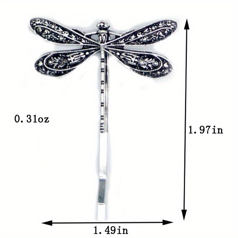 Metal Dragonfly Hair Clip Vintage Silvery Punk Hairclip Barrette