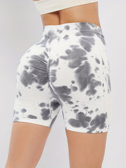 Tie Dye Yoga Shorts High Waist Butt Lift Activewear