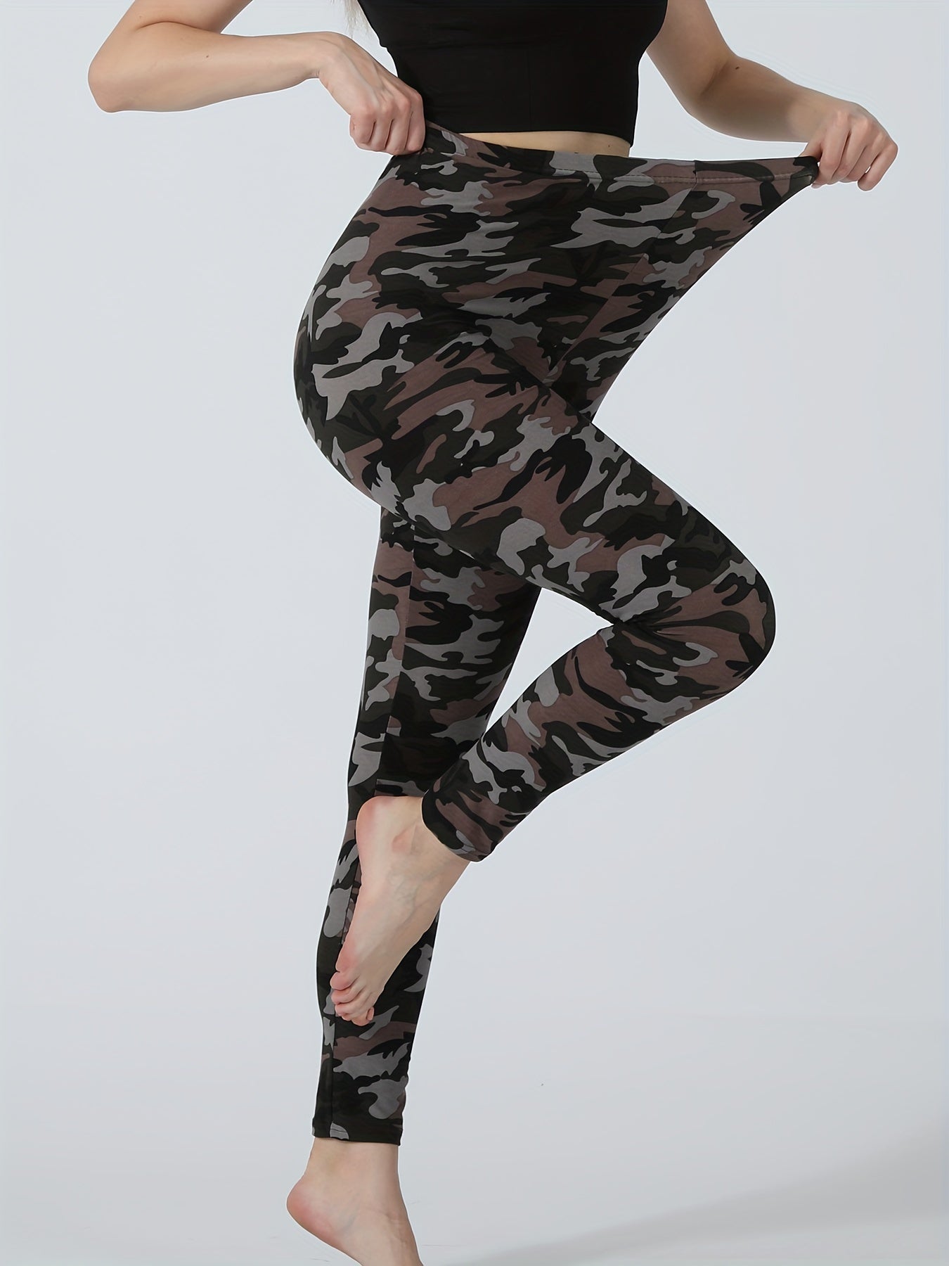 Camo Print Lounge Pants Casual Slim Elastic Waistband Pants