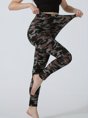 Camo Print Lounge Pants Casual Slim Elastic Waistband Pants