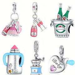 Silvery Beer Bucket Champagne Cup Beads for Snake Pattern Bracelets