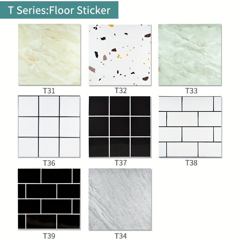 10pcs PVC Marble Floor Stickers Self Adhesive Wall Decals Waterproof