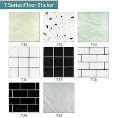 10pcs PVC Marble Floor Stickers Self Adhesive Wall Decals Waterproof