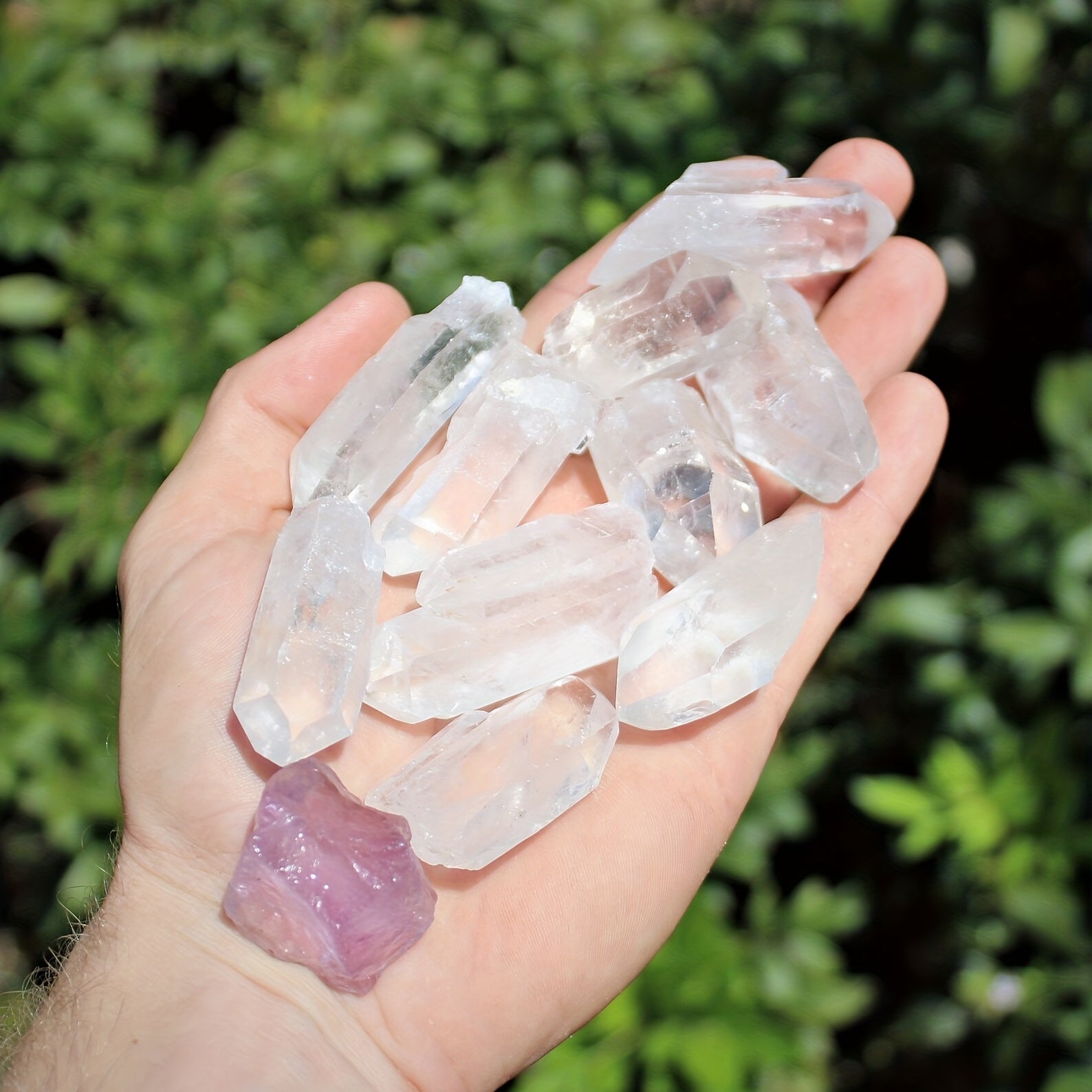 2" 2.54/5.08cm Transparent Quartz Crystal Point Pendant