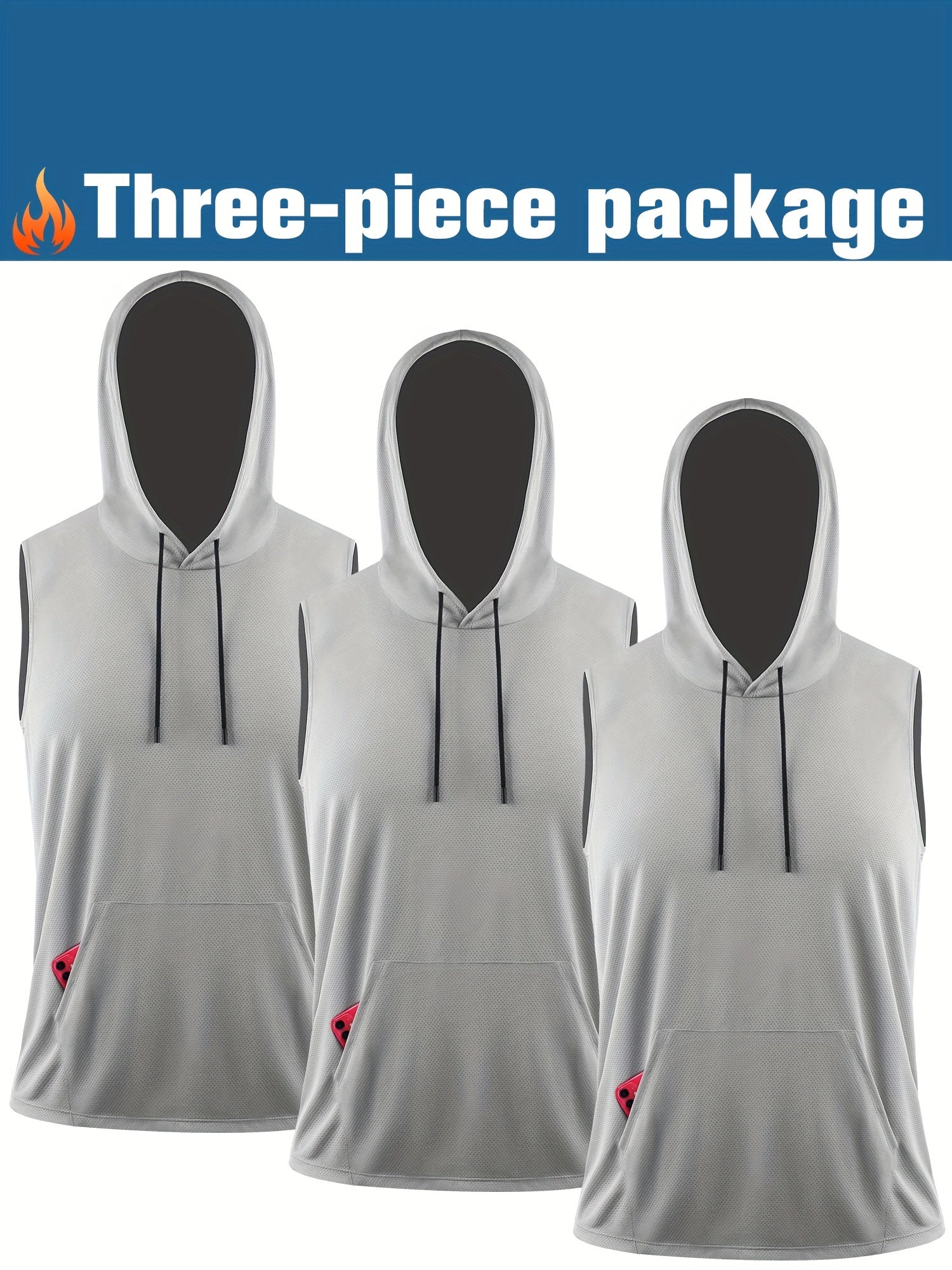 Men's Sleeveless Hooded Tank w/ Moisture Wicking