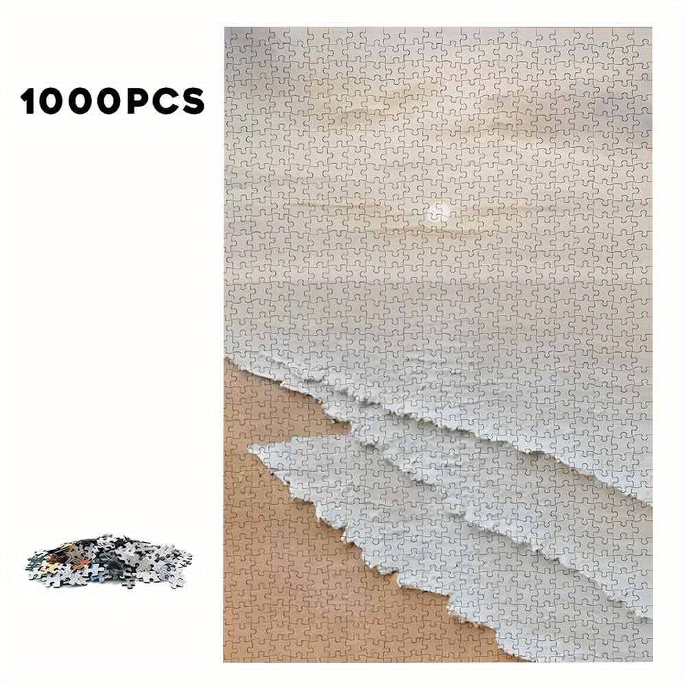 Serene Beach Sunset Large Square Jigsaw Puzzle
