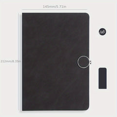 A5 Cowhide Notebook with Buckle, Business Office Journal