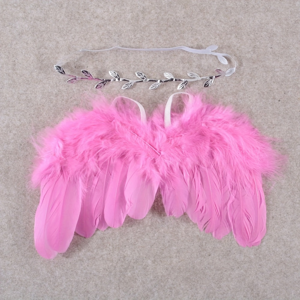 2pcs Baby Angel Feather Wings Set for Photo Props & Outdoor Party