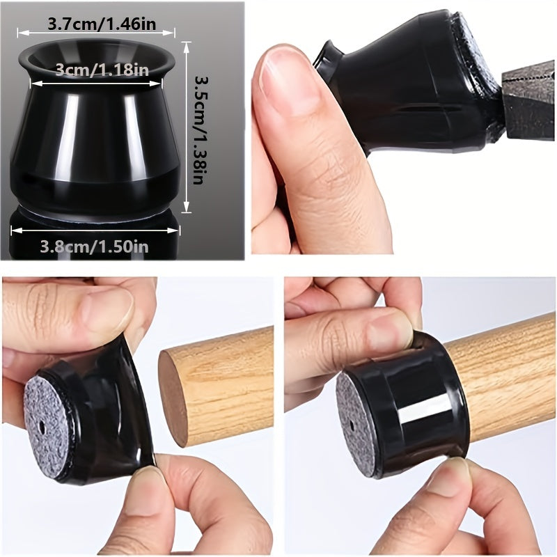 12pcs Felt Silicone Chair Foot Cover Protective Cover Mute Wear-resistant