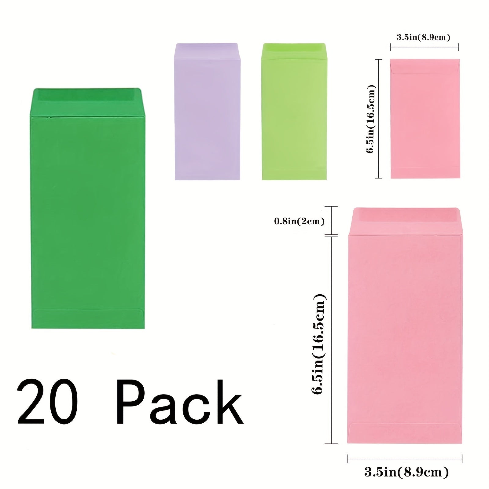20 Pack Colorful Cash Envelopes 6 7x3 5 Money Saving Challenge