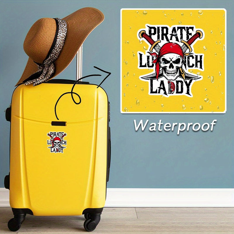 Pirate Lunch Lady Skeleton Costume Sticker