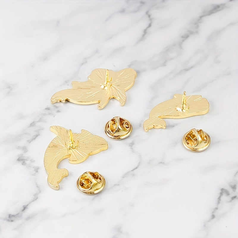 3pcs Whale Cowboy Badge Collar Brooch For Men