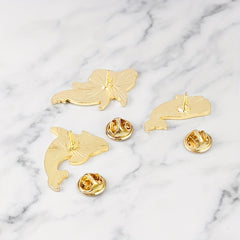 3pcs Whale Cowboy Badge Collar Brooch For Men