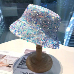 Y2K Sequin Bucket Hat Hip Hop Fisherman Cap