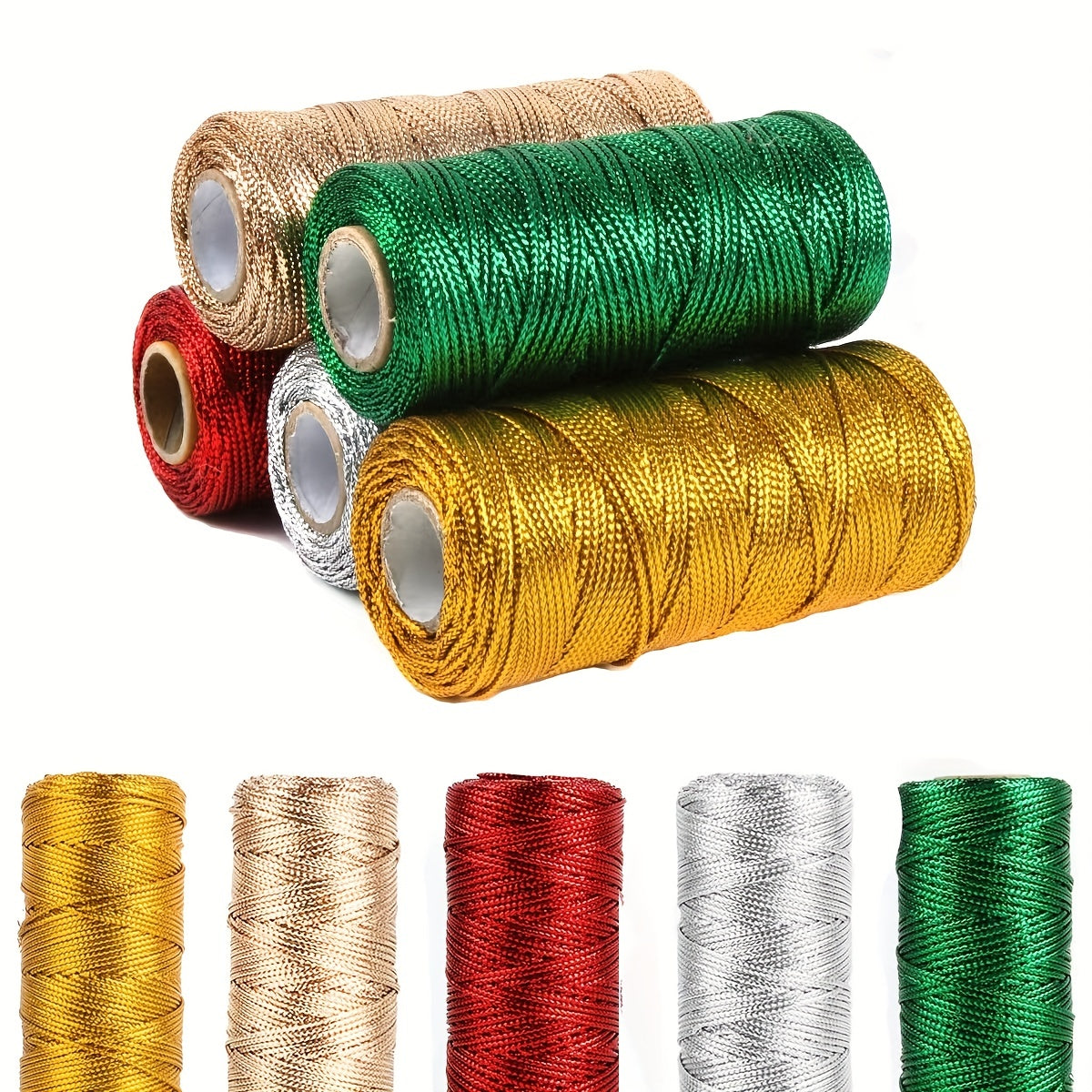 2 Rolls 100m Golden Onion Thread Rope For Gift Wrapping DIY Decor