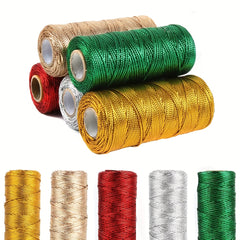 2 Rolls 100m Golden Onion Thread Rope For Gift Wrapping DIY Decor