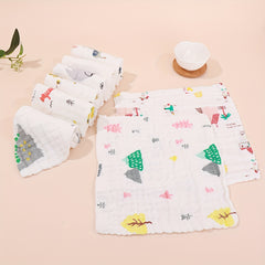 6pcs Baby Handkerchief Square Towel Bath Towels Face Washcloth Muslin Fabric