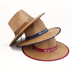 Men's Cowboy Hat Sunshade Straw Hat Men's Summer Outdoor Big Brim