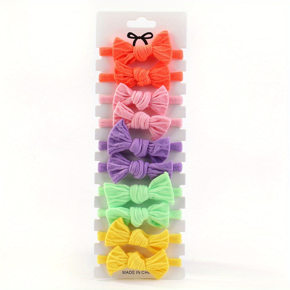10pcs Bow Decor Headband for Baby Girls