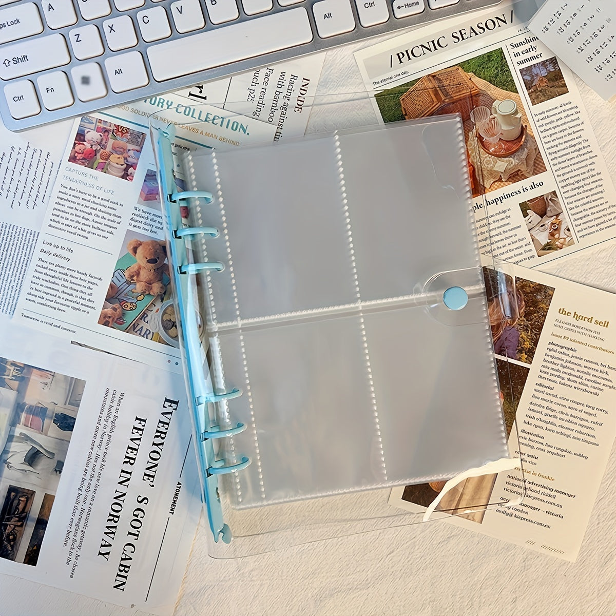 10pcs A5 Binder Pocket 6 Holes Clear Waterproof Stamp Storage Bag