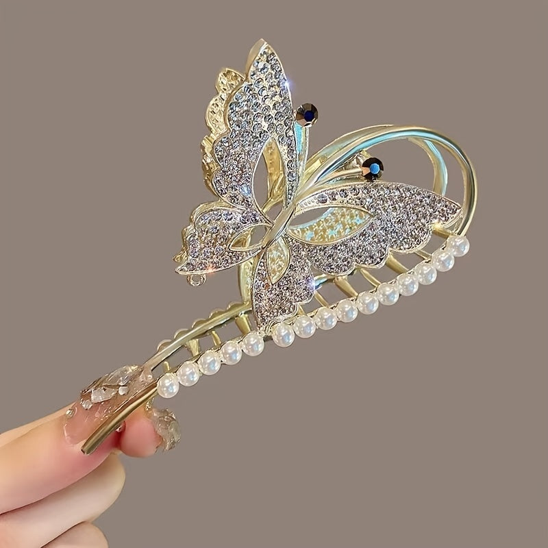 Sparkling Butterfly Hair Clip for Thick Hair