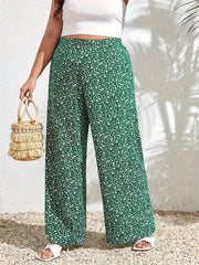  Boho Pants Women's Floral Print High Rise Wide Leg Trousers
