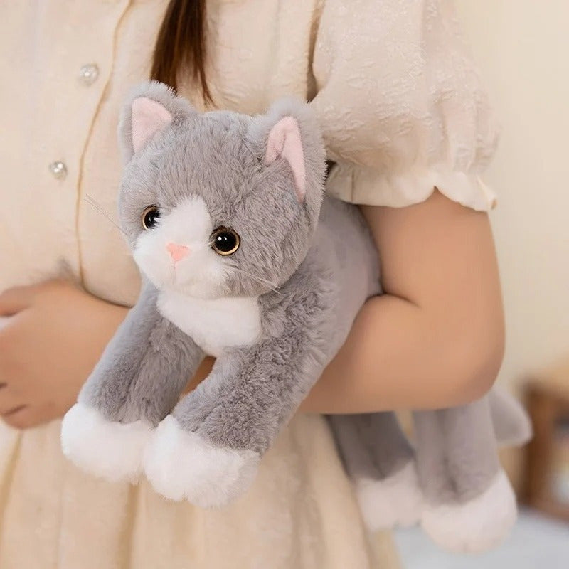Plush Gray Kitten Pillow Simulation Cat Doll Pet Toy Decoration