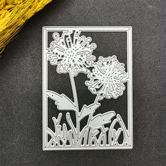 1pc Rectangle Flower Framed Metal Cutting Dies for Scrapbooking