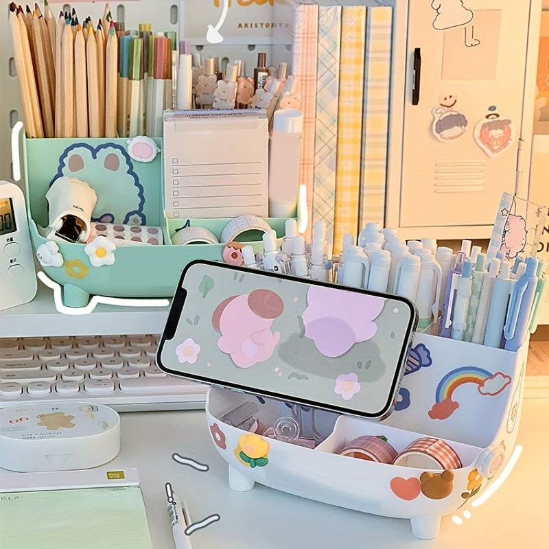 Minimalist Desktop Stationery Storage Box - Large Capacity Desk Organizer