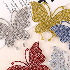 Colorful Rhinestone Butterfly Iron On Patches