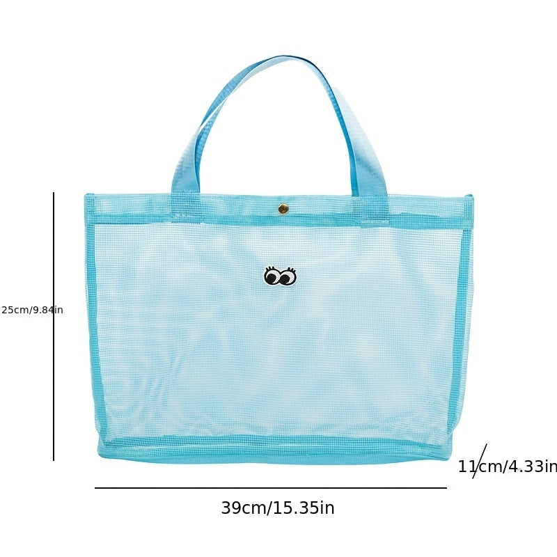 Cartoon Mesh Beach Bag Handbag Portable Toiletry Storage Bag