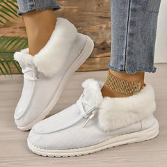 Women's Faux Fur Lined Board Shoes Warm Non-slip Walking Shoes