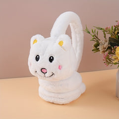 Winter Ear Warmers Cartoon Bear Hand Wash Knit Fabric