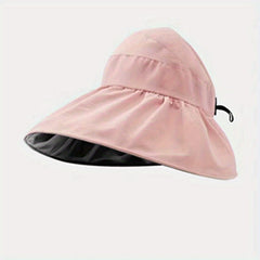 Candy Ponytail Visor Hat Wide Brim Beach Cap Shell Summer UV Protection