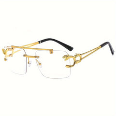 Tiger Rimless Sunglasses Aviator UV400 Sun Shades