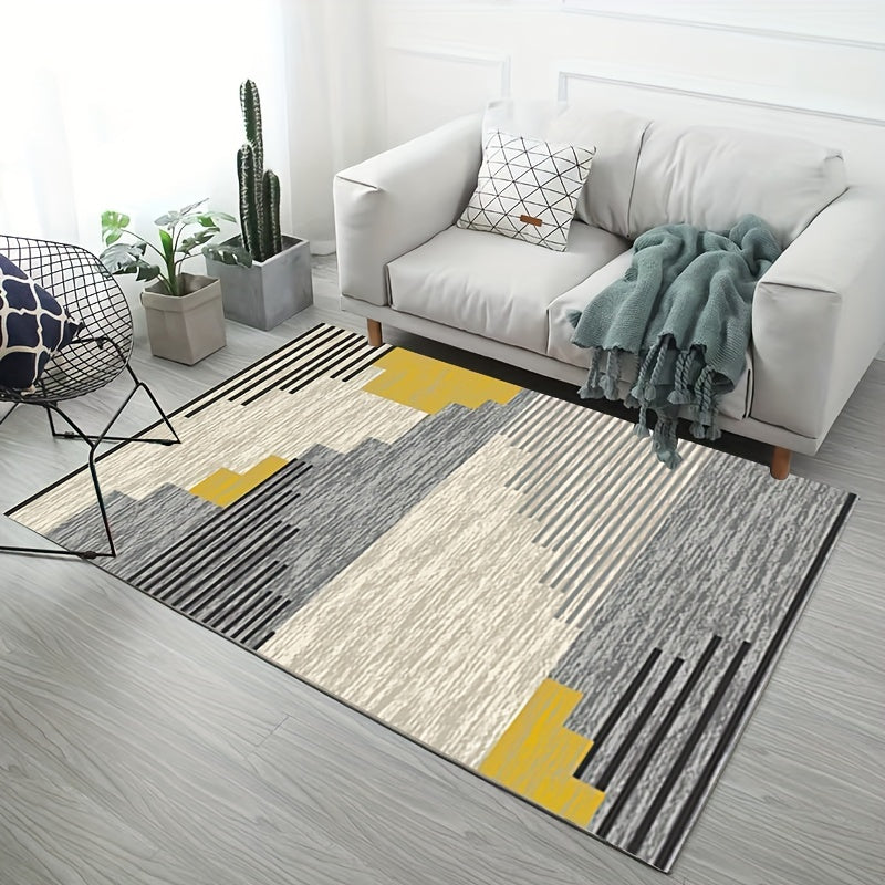 Polyester Nordic Style Carpet Light Minimalist Large Line Living Room Coffee Tab