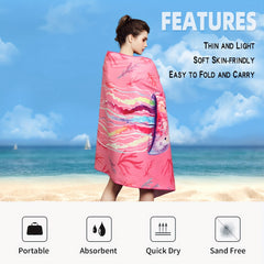 Microfiber Beach Towel Quick Dry Lightweight for Swimming Sports Camping Gym