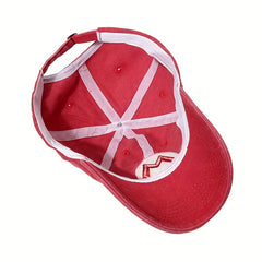 L Embroidery Baseball Cap Solid Washed Dad Hats