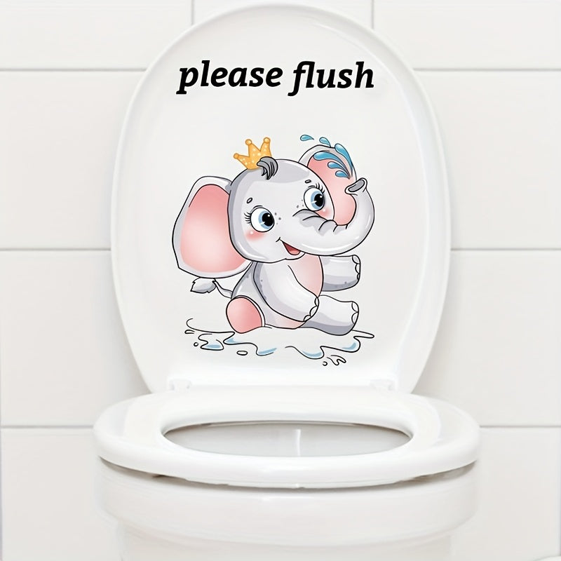 Elephant Toilet Sticker Decal Bathroom Decoration