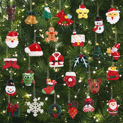 30 Resin Christmas Tree Snowflake Bell Pendants Decoration
