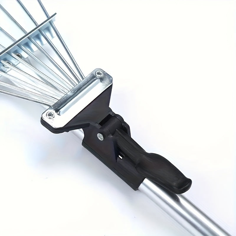 Adjustable Garden Rake Folding Leaf Rake Tool Extendable from 7.5-22 Inch