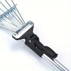 Adjustable Garden Rake Folding Leaf Rake Tool Extendable from 7.5-22 Inch