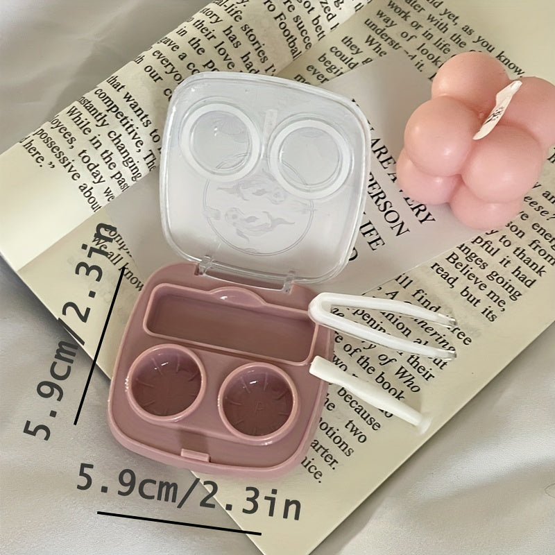Print Lens Cases Travel Lens Box With Tweezers Remover Tool