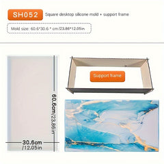 Resin Table Mold for DIY Art - Rectangular Round Irregular River Table Resin Sil